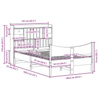 vidaXL Sängram utan madrass vit 135x190 cm massiv furu - Bild 11