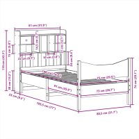 vidaXL Sängram utan madrass vaxbrun 75x190 cm massiv furu - Bild 11