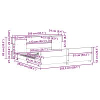 vidaXL Sängram utan madrass vit 200x200 cm massiv furu - Bild 12