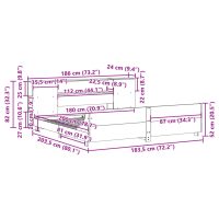 vidaXL Sängram utan madrass vaxbrun 180x200 cm massiv furu - Bild 12