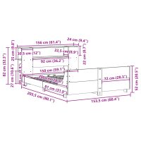 vidaXL Sängram utan madrass vit 150x200 cm massiv furu - Bild 12