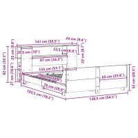 vidaXL Sängram utan madrass 135x190 cm massiv furu - Bild 12