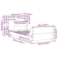 vidaXL Sängram utan madrass 100x200 cm massiv furu - Bild 12