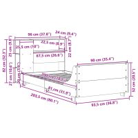 vidaXL Sängram utan madrass vaxad brun 90x200 cm massiv furu - Bild 12