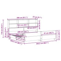 vidaXL Sängram utan madrass 200x200 cm massiv furu - Bild 12