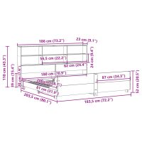 vidaXL Sängram utan madrass vit 180x200 cm massiv furu - Bild 12