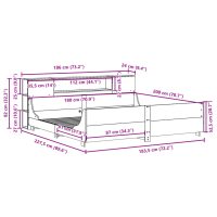 vidaXL Sängram utan madrass vaxbrun 180x200 cm massiv furu - Bild 12