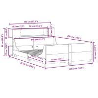 vidaXL Sängram utan madrass vaxbrun 140x200 cm massiv furu - Bild 12