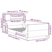 vidaXL Sängram utan madrass 100x200 cm massiv furu - Bild 12