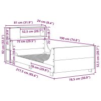 vidaXL Sängram utan madrass vaxbrun 75x190 cm massiv furu - Bild 12