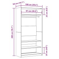 vidaXL Garderob gammalt trä 100x50x200 cm konstruerat trä - Bild 9