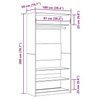 vidaXL Garderob ek 100x50x200 cm konstruerat trä - Bild 9