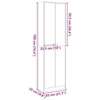 vidaXL Hallgarderob sonoma-ek 55x25x189 cm konstruerat trä - Bild 10