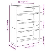 vidaXL Skoställ brun ek 80x25x61,5 cm konstruerat trä - Bild 9