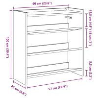 vidaXL Skohylla vit 60x25x62 cm konstruerat trä - Bild 9