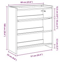 vidaXL Skohylla svart 60x25x62 cm konstruerat trä - Bild 9