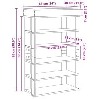 vidaXL Skohylla vit 60x30x98 cm konstruerat trä - Bild 9