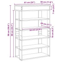 vidaXL Skohylla svart 60x30x98 cm konstruerat trä - Bild 9