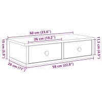 vidaXL Vägghylla med lådor sonoma-ek 60x25x15 cm konstruerat trä - Bild 11