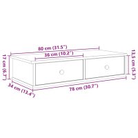 vidaXL Vägghylla med lådor vit 80x31x17 cm konstruerat trä - Bild 11