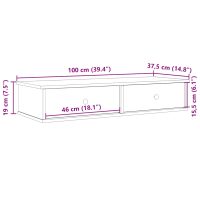 vidaXL Vägghylla med lådor vit 100x37,5x19 cm konstruerat trä - Bild 11