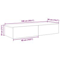 vidaXL Vägghylla med lådor sonoma-ek 100x36x19 cm konstruerat trä - Bild 11