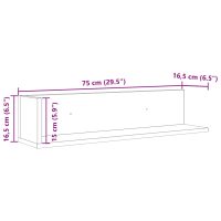 vidaXL Vägghyllor 2 st vit 75x16,5x16,5 cm konstruerat trä - Bild 11