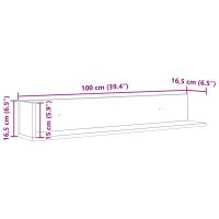 vidaXL Vägghyllor 2 st svart 100x16,5x16,5 cm konstruerat trä - Bild 11