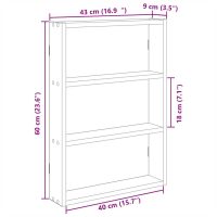 vidaXL Vägghylla vit 43x9x60 cm konstruerat trä - Bild 9