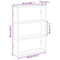 vidaXL Vägghylla sonoma-ek 43x9x60 cm konstruerat trä - Bild 9