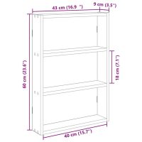 vidaXL Vägghylla åldrat trä 43x9x60 cm konstruerat trä - Bild 9