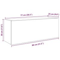 vidaXL Väggskåp för badrum vit 80x25x30 cm konstruerat trä - Bild 11