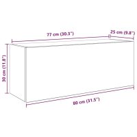 vidaXL Väggskåp för badrum rökfärgad ek 80x25x30 cm konstruerat trä - Bild 11