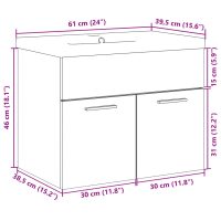 vidaXL Tvättställ med underskåp sonoma-ek - Bild 11
