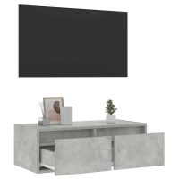 vidaXL Tv-bänk med LED-belysning betonggrå 75x35,5x25 cm - Bild 5