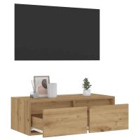 vidaXL Tv-bänk med LED-belysning artisan ek 75x35,5x25 cm - Bild 5