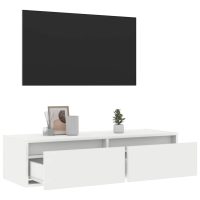 vidaXL Tv-bänk med LED-belysning vit 100X35,5x25 cm - Bild 5