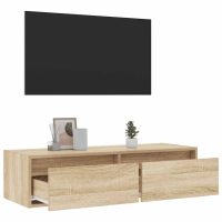 vidaXL Tv-bänk med LED-belysning sonoma ek 100X35,5x25 cm - Bild 5