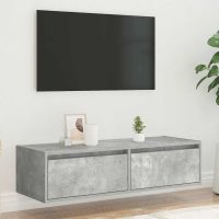 vidaXL Tv-bänk med LED-belysning betonggrå 100X35,5x25 cm - Bild 4