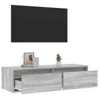 vidaXL TV-bänk med LED-belysning grå sonama 100X35,5x25 cm - Bild 5