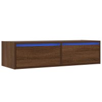 vidaXL Tv-bänk med LED-belysning brun ek 100X35,5x25 cm - Bild 3