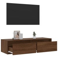 vidaXL Tv-bänk med LED-belysning brun ek 100X35,5x25 cm - Bild 5