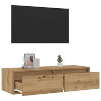 vidaXL Tv-bänk med LED-belysning artisan ek 100X35,5x25 cm - Bild 5