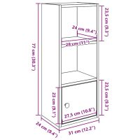 vidaXL Bokhylla rökfärgad ek 31x24x77 cm konstruerat trä - Bild 11