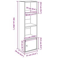 vidaXL Bokhylla rökfärgad ek 31x24x102 cm konstruerat trä - Bild 11