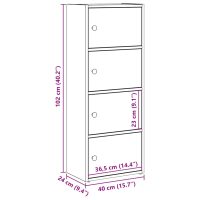 vidaXL Bokhylla rökfärgad ek 40x24x102 cm konstruerat trä - Bild 11