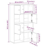 vidaXL Bokhylla rökfärgad ek 60x24x101,5 cm konstruerat trä - Bild 11