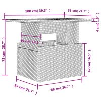 vidaXL Soffgrupp för trädgården med dynor 5 delar beige konstrotting - Bild 12