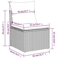 vidaXL Soffgrupp för trädgården med dynor 9 delar beige konstrotting - Bild 12