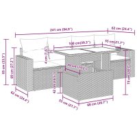 vidaXL Soffgrupp för trädgården med dynor 5 delar beige konstrotting - Bild 11